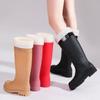 Nueva Moda Botas de Lluvia para Mujer de Tubo Alto y Tubo Largo para Cocina, Gruesas e Impermeables, para Adulto, Zapatos de Goma para Mujer Transfronterizos