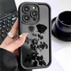 Flor Sombria Travessia Lixa Degrau Olho do Céu Sulco Preto Adequado para Capa de Celular Iphone15/16/17 Proteção