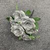Rosas Simuladas de 7 Cabeças, Buquê para Salão de Casamento, Decoração Pastoral, Flor Falsa para Caminho de Flores, Decoração de Mesa, Arranjo Floral