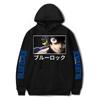 Moletom com Capuz Estampado Blue Lock Blue Prison Periférico de Anime Japonês Amazon Jovem Casual Solto