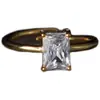 Nuevo Anillo Cuadrado de Zircón Europeo y Americano de Yuhong, Piedra Elegante y Versátil 5*8 Apertura Geométrica Anillo de Moda