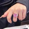 Casa de Leilões Christie's 0,2 bilhão Mesmo Diamante Amarelo Artificial Anel Corte Flor de Gelo Quadrado Longo Rosa Branco Diamante de Alto Carbono Anel Feminino