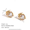 Aretes de botón de flor de circonita mini de venta caliente transfronteriza europea y americana de acero inoxidable chapado en oro de 18K Moda Aretes de lujo ligero joyería