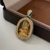 Prata Esterlina S925 Deus Amarelo da Riqueza Manjushri Samantabhadra Caixa Gawa Artesanato Fino Colar Pingente Vintage Desgastado Nicho Item Popular de Alta Qualidade