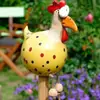 Pollo de Piernas Largas Transfronterizo, Valla con Olor a Primavera, Adorno de Resina, Decoración de Patio, Pollo Tonto, Diseño de Pollo Divertido en Broma