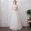 Vestido de novia ligero para compromiso y registro, vestido largo estilo bosque, nuevo vestido de novia minimalista francés 2026 hasta el suelo para fotografía de viaje, vestido de novia súper etéreo