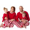 Roupas de Natal Europeias e Americanas da Amazon Transfronteiriças Conjunto de Pijamas para Casa Pai e Filho Pijama de Natal Listrado Vermelho e Branco A001A