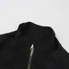 En Stock Nuevo Modelo Estilo Lulu con Etiqueta, Cremallera, Etiqueta Dorada en Relieve, Cuello Alto Negro, Conjunto de Yoga Defina Ajustado