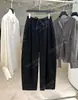 Calça Casual Yuran 26 Estilo Novo de Início de Primavera em Tencel Lavado à Areia com Pregas Tridimensionais Segmentadas Cintura Elástica Perna Larga Comprimento Total