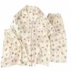 Novo Pijama Ins Fofo Estilo Japonês para Mulheres Plus Size, Estilo Primavera e Verão, Pode Ser Usado Fora de Casa, Conjunto de Três Peças de Roupa de Casa Soltinha