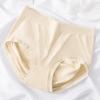 Sem costura alta elástica de uma peça tecida plus size bainha de cintura média-alta barriga contraindo algodão puro virilha inferior antibacteriana 2024 New Girl underwear
