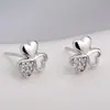 Pendientes de Trébol Más Vendidos Estilo Coreano Moda Flor de Tres Hojas Forma de Corazón Pendientes Pendientes al por Mayor