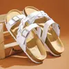 Nuevas Sandalias de Suela Gruesa 2026 para Mujer, Estilo Vacacional, Tira Única Tejida, Cómodas, Transpirables, Tacón de Cuña, Sandalias Romanas, En Stock, Venta al por Mayor