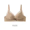 Conjunto de Sutiã Sexy Renda Francesa Coração Doce para Seios Pequenos Push-up Aumenta o Volume dos Seios Suporte Previne a Flacidez Sem Aro Puro Desejo para Mulheres