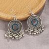 Pendientes de campana con borlas bohemias, joyería india transfronteriza, pendientes de plata retro para mujer