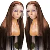 Venta Caliente Transfronteriza Peluca de Encaje Frontal Cabello Largo Lacio Moda Venta Caliente Peluca de Encaje Marrón para Cabeza Completa
