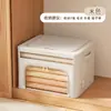 Caja de almacenamiento de poliéster-algodón con ventana transparente para uso doméstico, engrosada, gran capacidad, plegable y apilable, para organizar ropa, edredones y artículos de guardarropa
