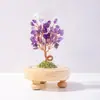 Apeng Cristal Árbol de Cristal Natural Grava de Amatista Rosa Árbol del Dinero Adorno de Árbol de Cristal para Escritorio de Hogar y Oficina