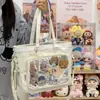 Bolsa de Ombro Feminina Transparente com Renda, Bolsa Transversal Grande Capacidade para Estudante, Bolsa Ita para Convenção de Anime