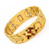 Pulseira magnética retro de moda popular com impressão a laser, fileira dupla, ornamentos de mão para casal removíveis, em estoque, atacado