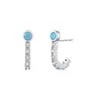 Pendientes Vintage de Plata de Ley S925 con Microincrustaciones de Turquesa y Esmeralda para Mujer, Moda Estilo Lujo Ligero, Pendientes de Zirconio de Colores con Diseño Geométrico