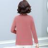 Vestido de Primavera Mãe Estilo Ocidental Falso Duas Peças Camisa 2025 Novo Meia-idade e Idosos Mulheres Largas Esposa Primavera e Outono Camisa Básica Top