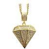 Joyería de Venta Caliente Transfronteriza Tendencia de Moda Collar Hip Hop para Hombre Collar de Triángulo de Diamantes Completo Collar con Colgante para Hombre