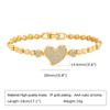 Pulsera de cobre cuadrado corazón trébol de cuatro hojas cabeza de serpiente circonita joyería geométrica al por mayor PBR-057