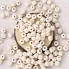 Contas de madeira gravadas multicoloridas, contas soltas para DIY, contas redondas de madeira listradas para pulseiras e colares, acessórios para joias feitas à mão com contas atacado