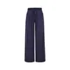 Pantalones Grises de Pierna Ancha con Cintura de Encaje Drapeado para Mujer, Nuevo Estilo Otoño 2026, Pantalones Casuales Holgados con Cordón Adelgazantes