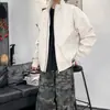 Chaqueta Corta de Manga Larga Casual Simple Transfronteriza para Hombre Holgada con Cuello Alto Versátil Moda Tendencia Prenda Exterior Superior