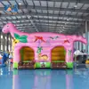 Castillo Hinchable Rosa de Dinosaurio con Trampolín y Tobogán Equipo de Parque Infantil para Exteriores Venta Directa del Fabricante