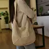 Elegante bolsa de ombro de algodão trançado de grande capacidade, nova bolsa de palha square da vovó, bolsa de praia para férias, bolsa feminina versátil