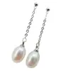 Brincos de Pérola Arroz 8-9mm com Pino de Prata 925, Estilo Levemente Luxuoso, Brincos de Estilo Japonês de Nicho, Brincos de Pérola de Água Doce Naturais