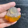 Pingente Lindo de Calcedônia Tipo Gelo, Pingente de Paisagem Buda Guanyin de Calcedônia Açucarada, Pingente de Ágata Cigana Dourada Pixiu
