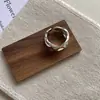 Anillo de Plata de Ley S925 Irregular Plegado de Cara Ancha para Mujer Moda Tendencia Nicho Sentido de Alta Gama Anillo Abierto Ajustable