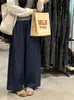 Pantalones de lino versátiles de verano con cordón, estilo abuela, pantalones vaqueros rectos de nueve puntos 1917