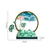 Hehemeimei Nuevos Adornos de Arena Movediza de Loto Chinoiserie Sala de Estar Entrada Mueble de TV Decoración del Hogar Regalo de Inauguración