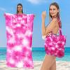 Toalha de Praia Duas em Uma com Bolsa Integrada, Toalha de Praia Dobrável para a Praia, Bolsa de Ombro Multifuncional, Toalha Esportiva Estampada