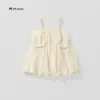 Itens em Liquidação: Vestido de Alcinha para Meninas 2025 Verão Novo Estilo Coreano Flor Borboleta Botão Vestido Princesa para Crianças Pequenas