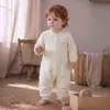 Mono acolchado para bebé recién nacido de 40 g, mameluco cálido de seda de morera para otoño e invierno, ropa para exteriores, traje para gatear para bebé