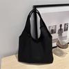 Bolso de hombro de lona de gran capacidad, informal, sencillo, combinable, fresco y elegante, bolso de clase para estudiantes universitarios.