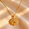 Colgante de pavo real en forma de corazón chapado en oro vietnamita, pavo real dorado hueco, de alta gama, exquisito y elegante, un regalo para novia en el Festival Qixi