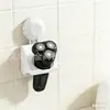 Suporte de Armazenamento com Ventosa Montado na Parede para Barbeadores Elétricos e Manuais para Banheiro Varanda Suporte de Armazenamento Simples de Cor Sólida