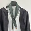 Bufanda Decorativa de Seda con Cuentas Ajustables, Bufanda Versátil Estilo Coreano para Mujer, Envoltura de Cuello para Primavera y Otoño con Diseño Floral Personalizado