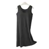 Vestido Longo Polly Jia Fox Feminino Sem Mangas Peça Única Anti-impacto Tamanho Grande com Bojo Para Usar por Cima Roupa de Casa Camisola