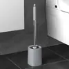 Escova de Vaso Sanitário para Limpeza de Banheiro Doméstico, Sem Cantos Mortos, com Base, Conjunto de Cabo Longo para Limpeza de Banheiro
