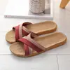 Zapatos Adhesivos Antideslizantes de Tira Ancha Postparto, Pantuflas Suaves Ligeras Transpirables para el Hogar con Suela Suave, Pantuflas de Lino para Pareja de Todas las Estaciones para Hombres y Mujeres