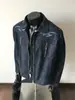 Chaqueta bordada de PU de alta resistencia estilo retro americano para hombre, de alta gama, elegante y genial, estilo primavera y otoño, abrigo de cuero con patchwork y doble cremallera, moderno