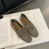 Mocasines de piel auténtica con suela blanda para mujer, nuevos mocasines planos de gamuza vintage 2024 con punta cuadrada y corte bajo
